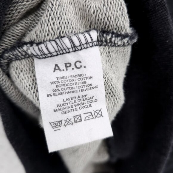 A.P.C. Rue Madame Charcoal Gray Sweatshirt Cotton Terry Yacht Club Logo Men's XS - Picture 6 of 6